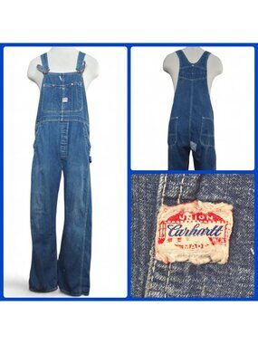 Vintage 1940s / 1950s Carhartt "Heart Logo" Blue Denim Overalls Rare Buttons